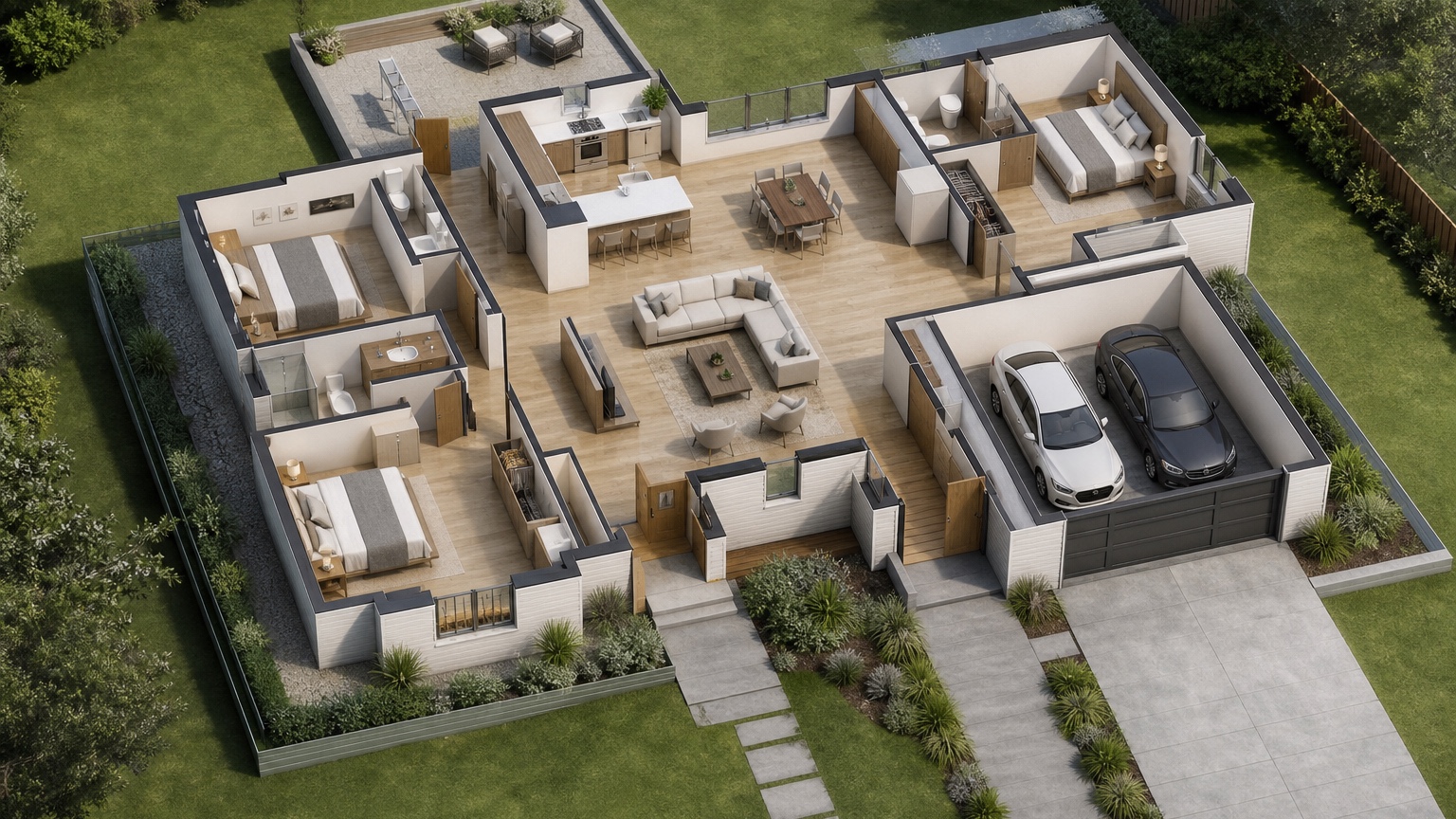 ai architectural visualization concept image for early concept board for architect-builder-client alignment