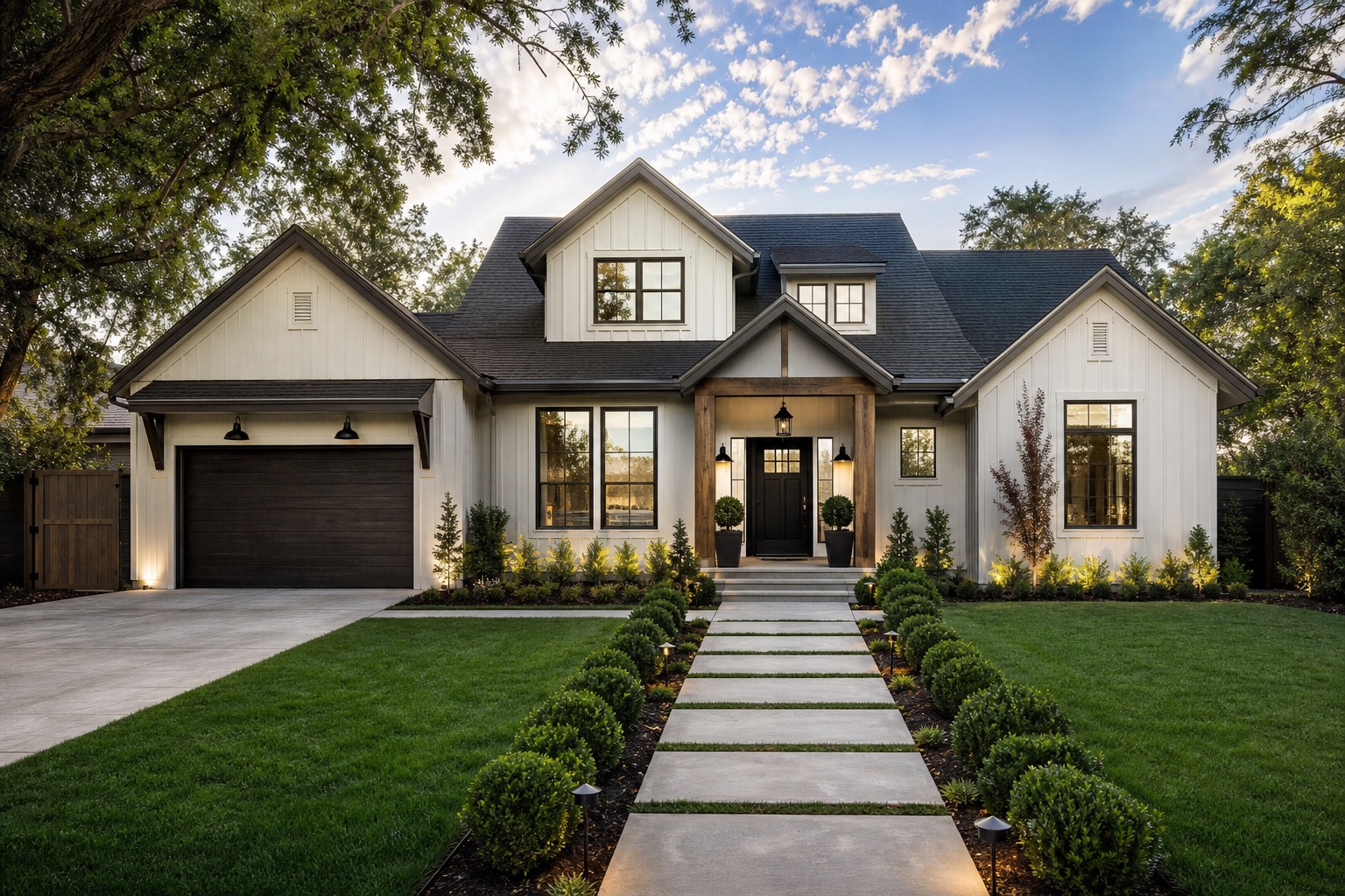 AI curb appeal generator concept showing a cleaner listing-ready front exterior