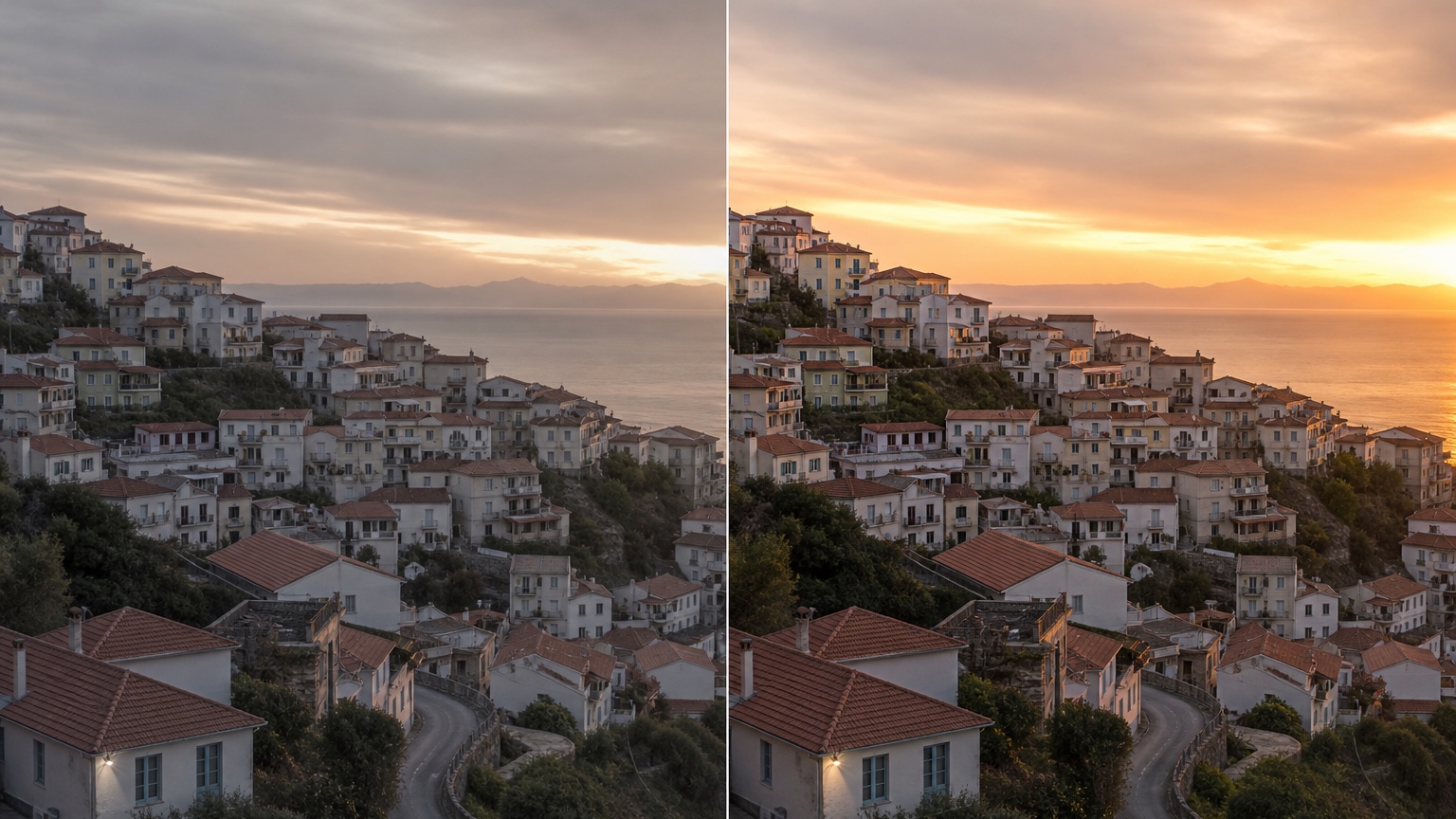 ai Destination Photo Editor before and after destination comparison