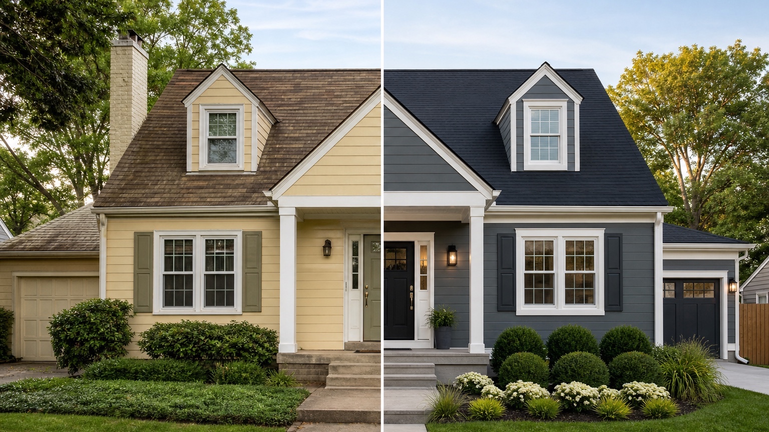 AI exterior paint visualizer showing controlled color variations for painter and homeowner review