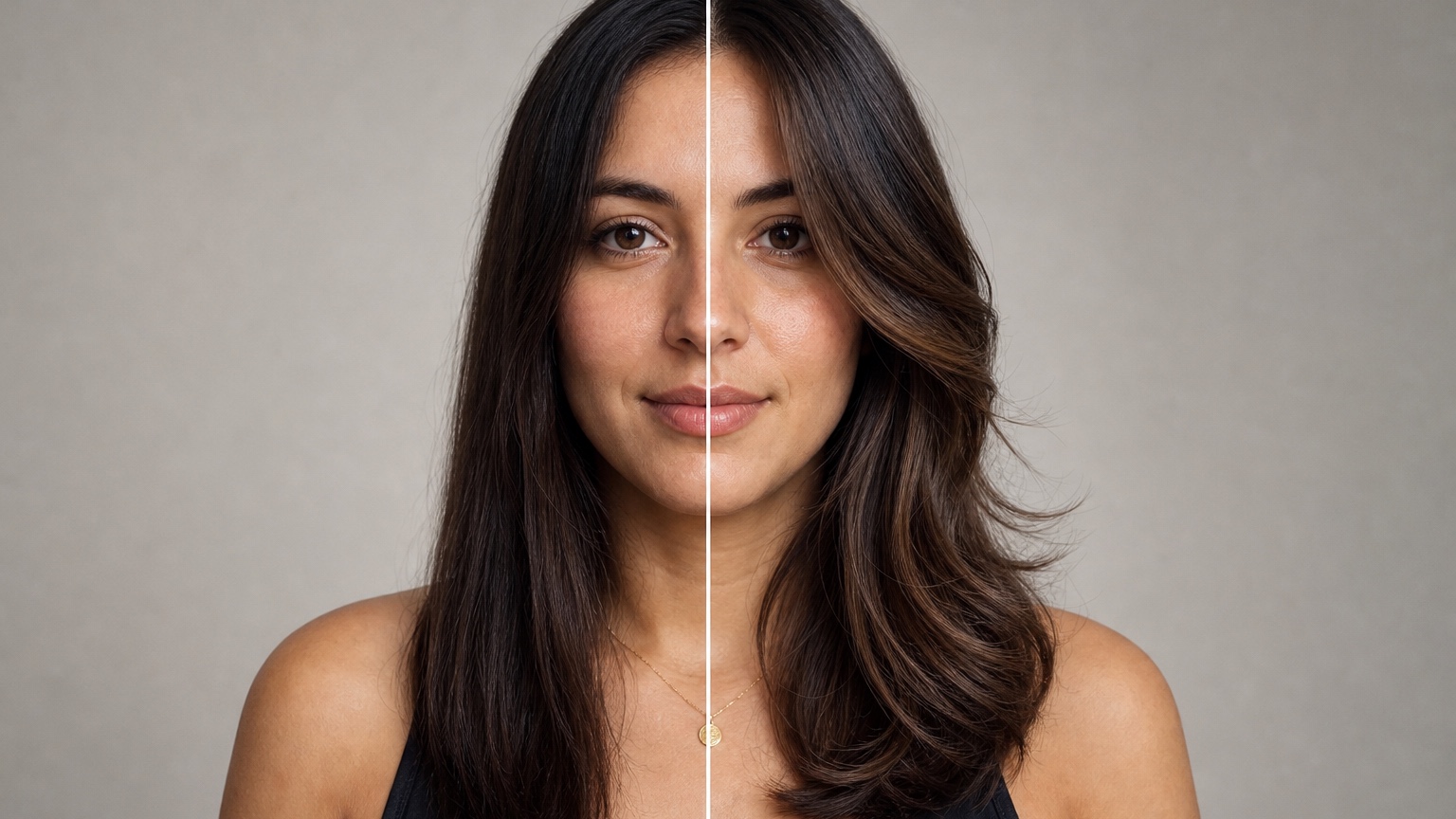 AI Face Shape Hairstyle Ideas: Find Cuts That Suit You split comparison detail