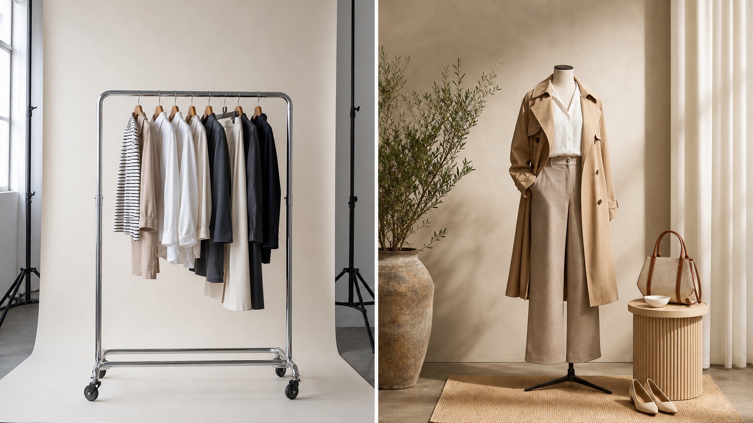 AI Fashion Photoshoot Ideas Without a Studio before and after comparison