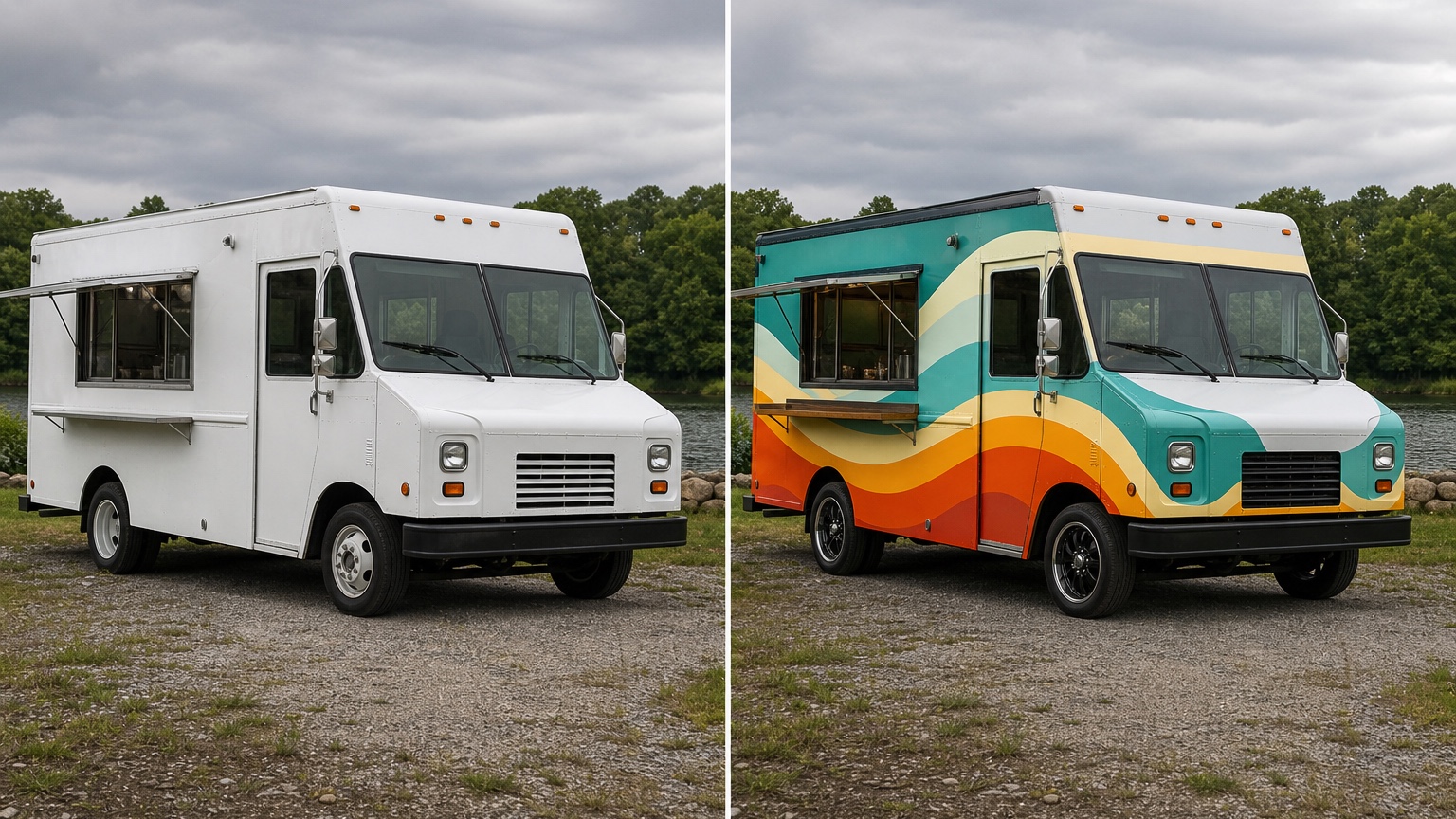 AI Food Truck Design Generator for Wraps and Branding source planning view