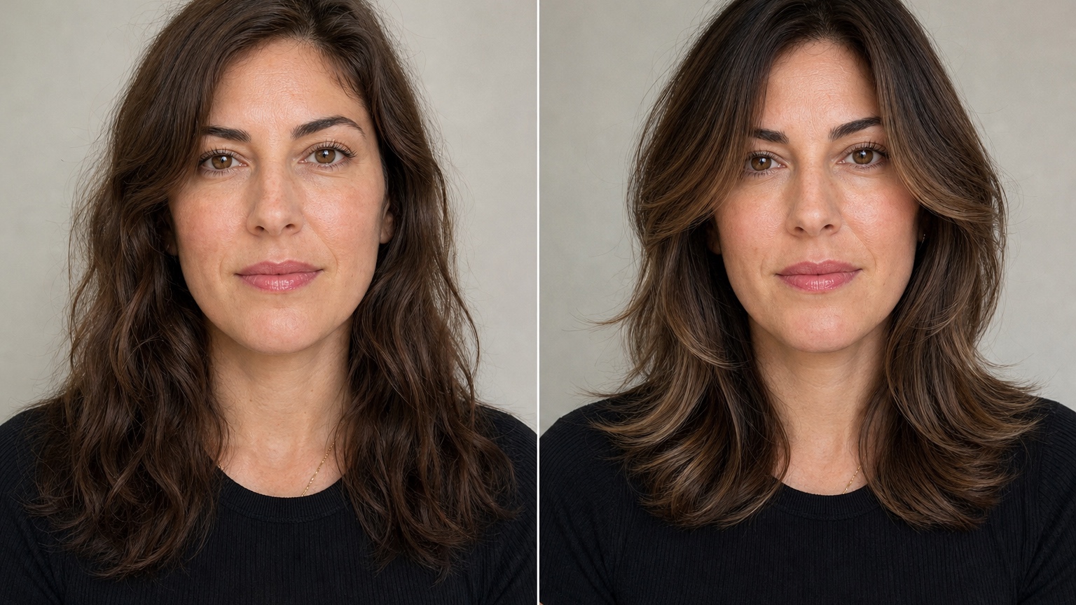 Ai Hairstyle Generator From Photo before and after comparison