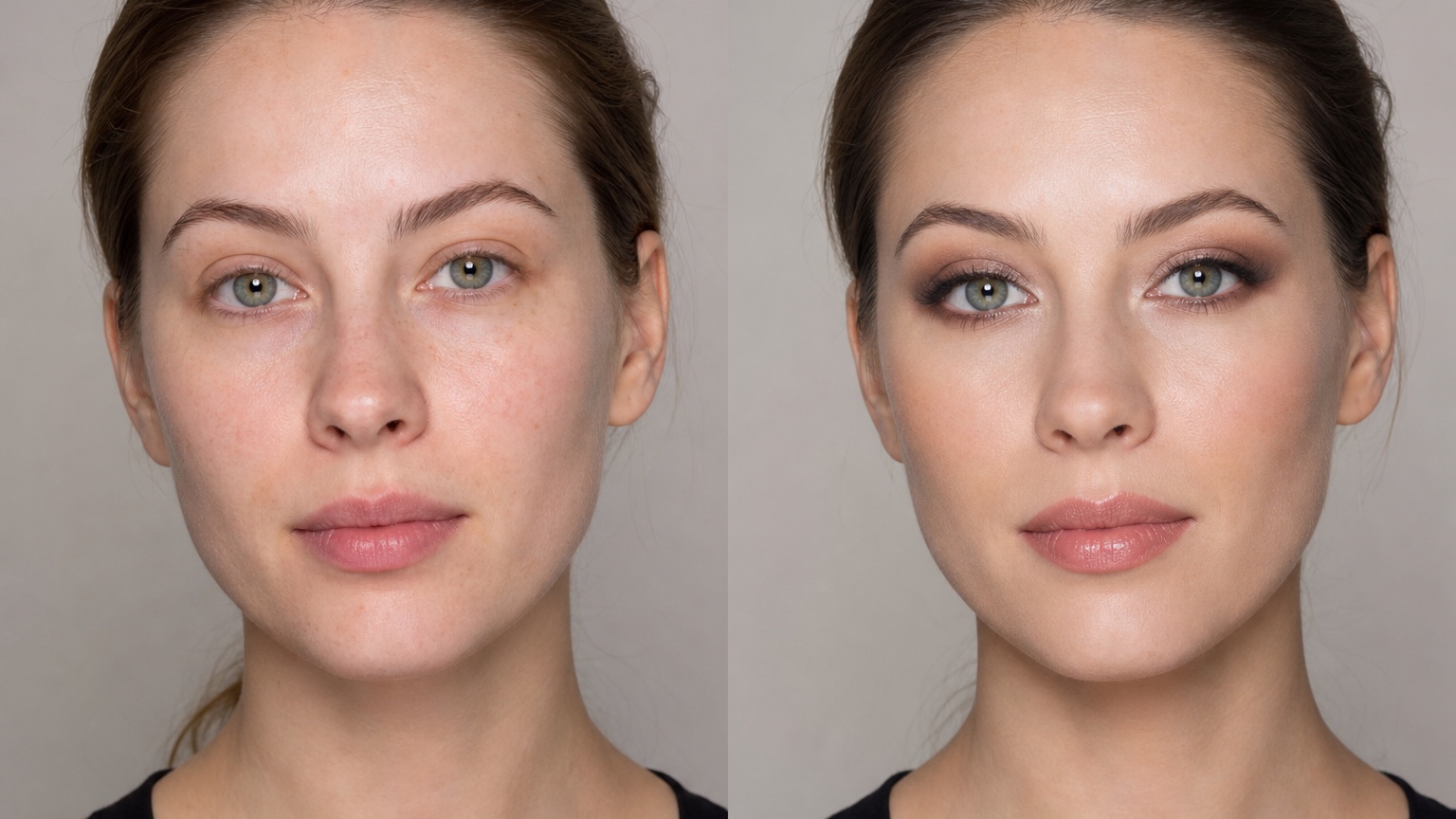 AI Makeup Before and After Generator for Beauty Ideas finished makeup concept