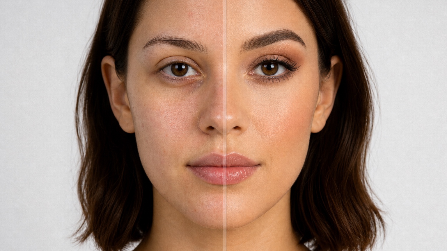 AI Makeup Before and After Generator for Beauty Ideas detailed split makeup comparison