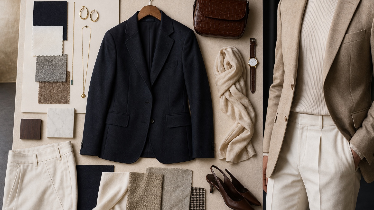 ai outfit changer detail and styling board