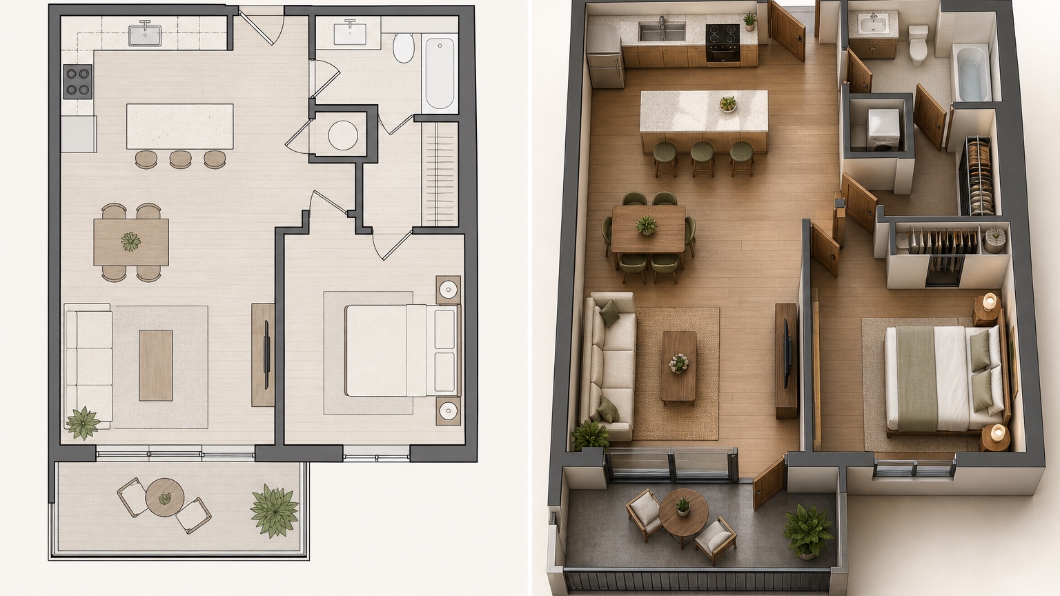 AI Real Estate Floor Plan Visualization for Listings and Pre-Sales concept 2