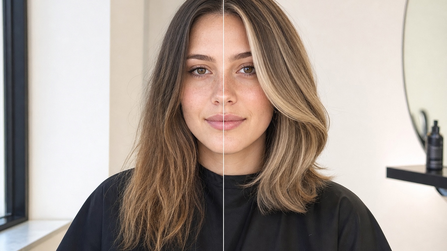 AI Salon Consultation Visuals: Help Clients Choose Haircuts and Colors split comparison detail