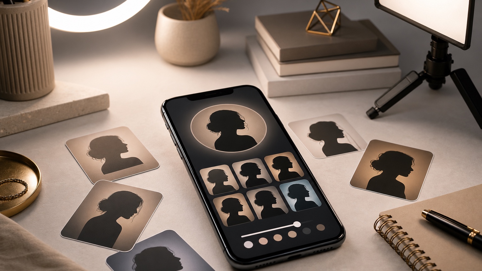 AI Selfie Editor for Profiles, Posts, and Personal Branding finished visual concept
