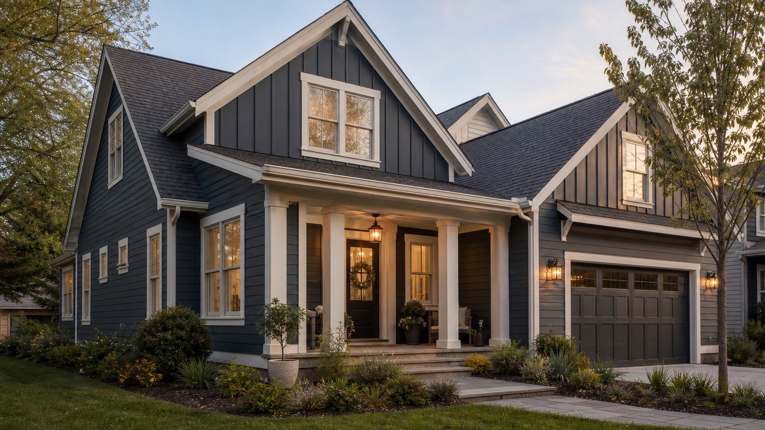 AI siding visualizer showing new siding options on the same home exterior photo