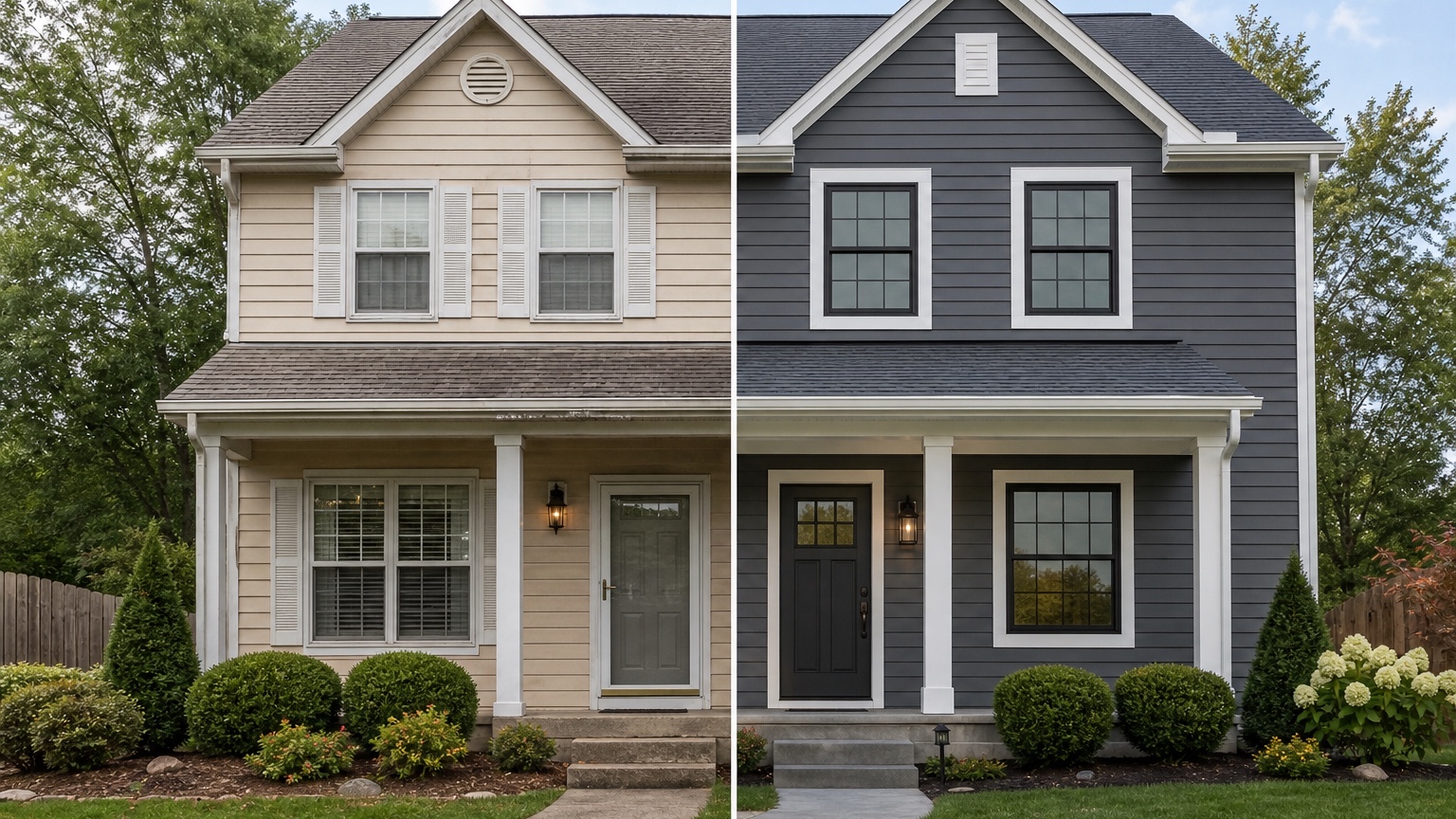 AI siding visualizer showing controlled siding variations with material palette and facade reference