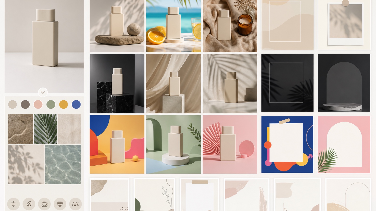 AI Social Media Content Ideas From Existing Photos side-by-side variation board