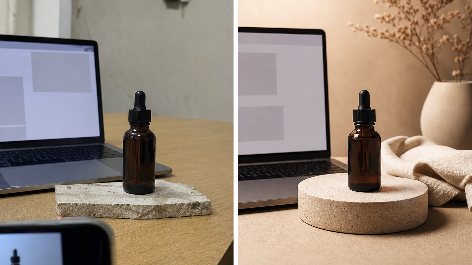 AI Social Media Photo Editor for Creators and Small Businesses side-by-side content variation