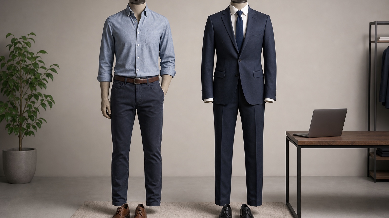 AI Work Outfit Generator for Interviews and Office Looks before and after comparison